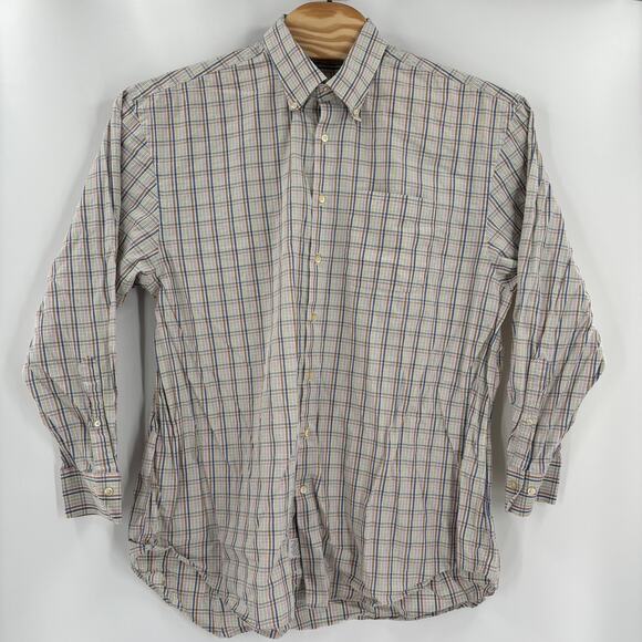 Peter Millar Mens 2XL Multicolor Gingham Check Long Sleeve Button Down Shirt - Picture 3 of 4
